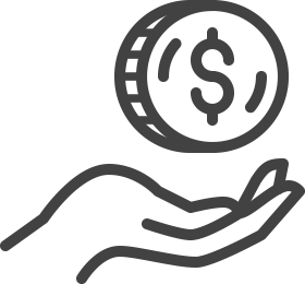 Hand and money icon